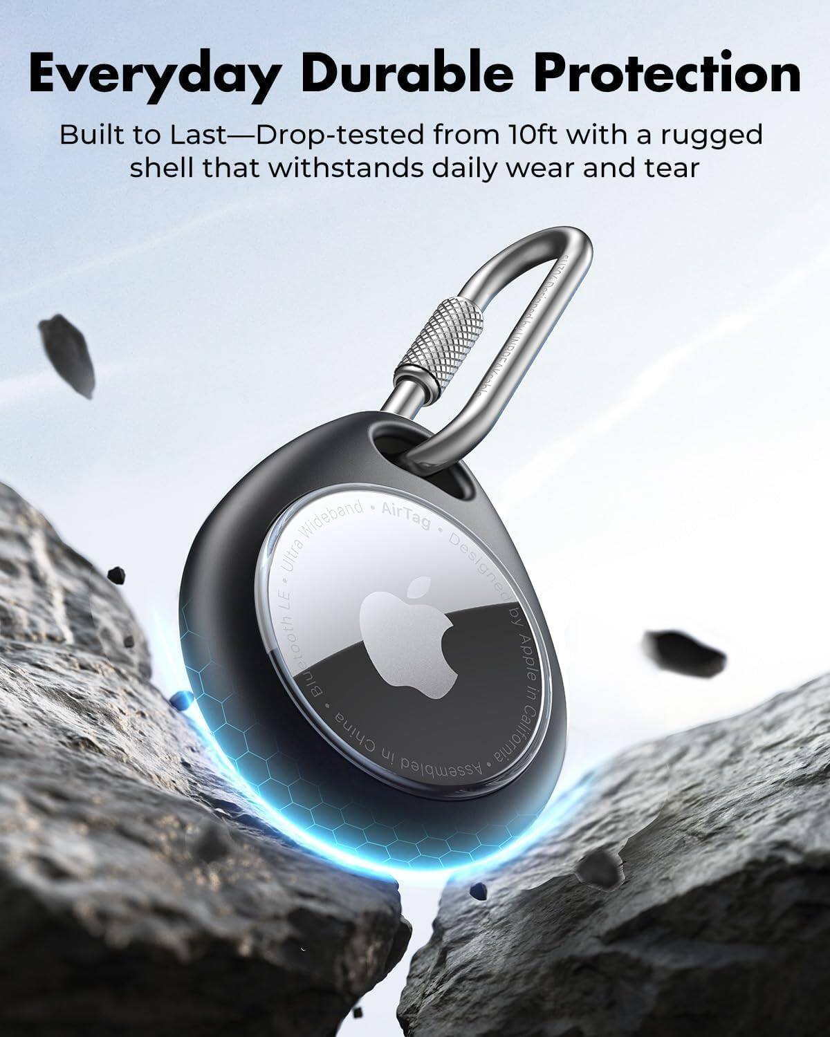 Everyday Durable Protection  
Built to Last—Drop-tested from 10ft with a rugged shell that withstands daily wear and tear  

Wideband AirTag Ultra  
Designed by Apple in California  
Assembled in China