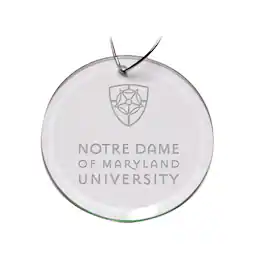 Jardine - Notre Dame of Maryland Gators Primary Logo 3'' Round Glass Ornament - Multicolor