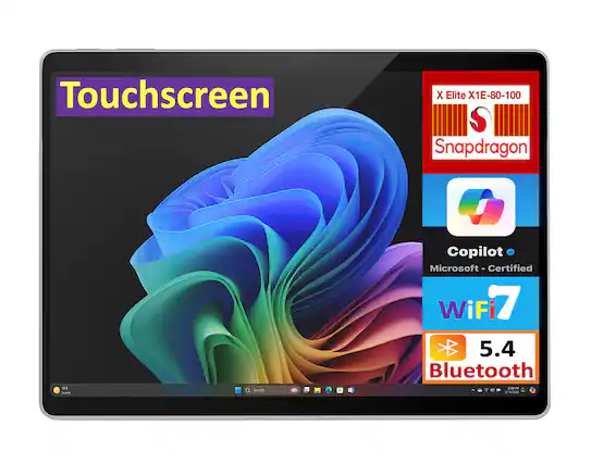 Touchscreen X Elite X1E-80-100 Snapdragon
Copilot Microsoft - Certified
WiFi 7
5.4 Bluetooth
230P
SnA/2004