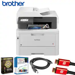 Brother - MFCL3780CDW Digital Color All-in-One Laser Printer + 26 Month Protection Warranty & Cable Bundle