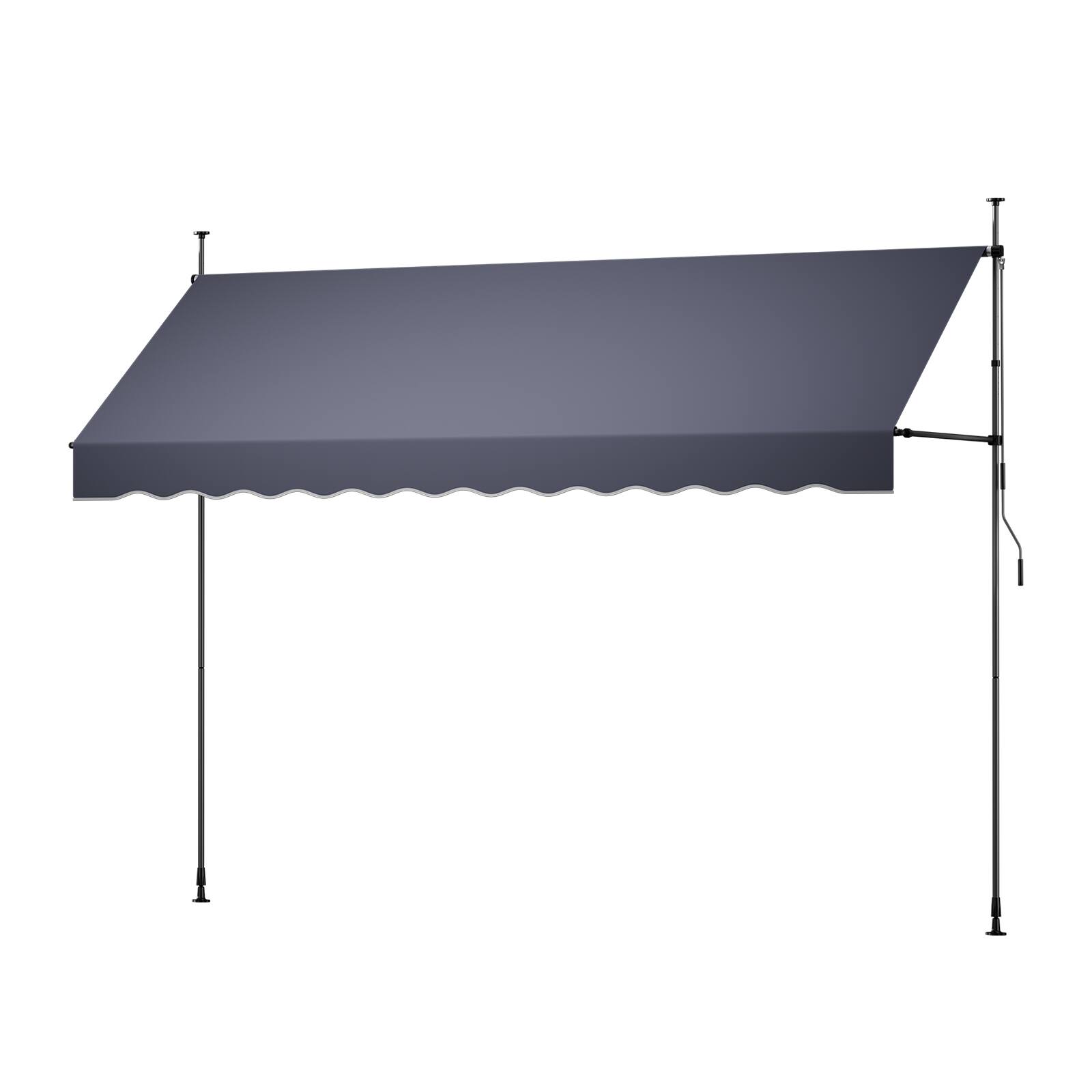 Alt View 5. VEVOR - Manual Retractable Awning, 138" Outdoor Retractable Patio Awning Sunshade Shelter, Height Adjustable Patio Door Window - Dark Gray.