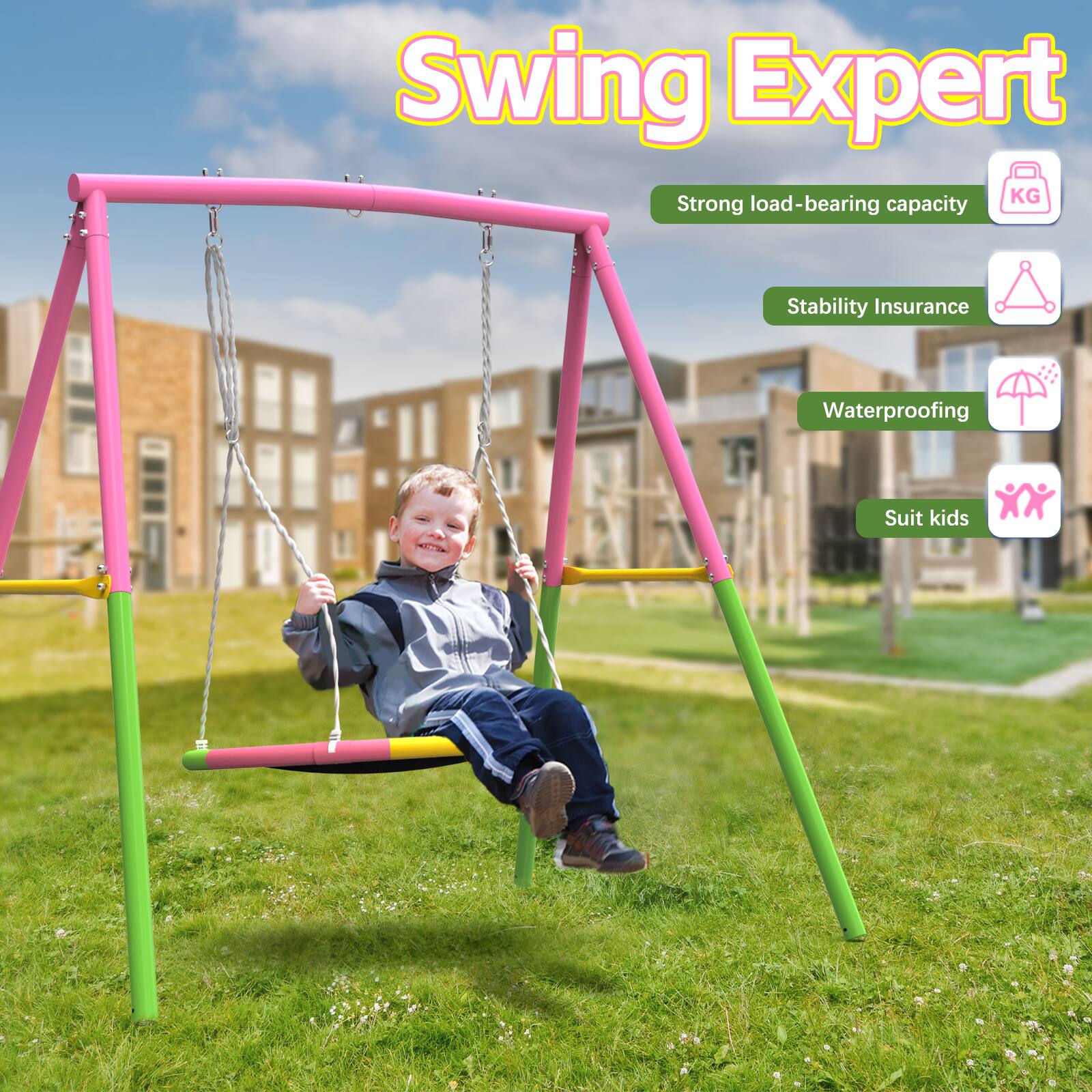 Swing Expert  
- Strong load-bearing capacity  
- Stability Insurance  
- Waterproofing  
- Suit kids