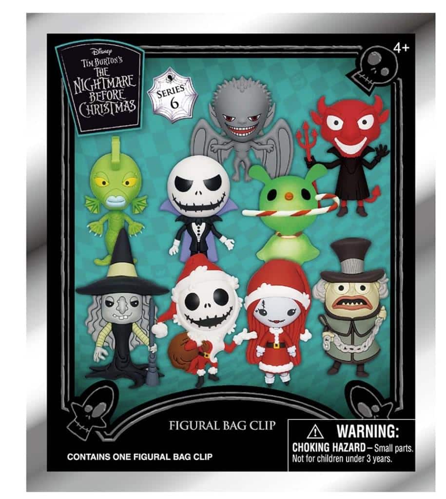 Disney - Nightmare Before Christmas Series 6 3D Foam Bag Clip | One Random - Black