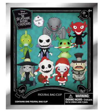 Disney Tim Burton's The Nightmare Before Christmas Series 6
Figural Bag Clip
Contains one figural bag clip
Warning: Choking hazard - Small parts. Not for children under 3 years.