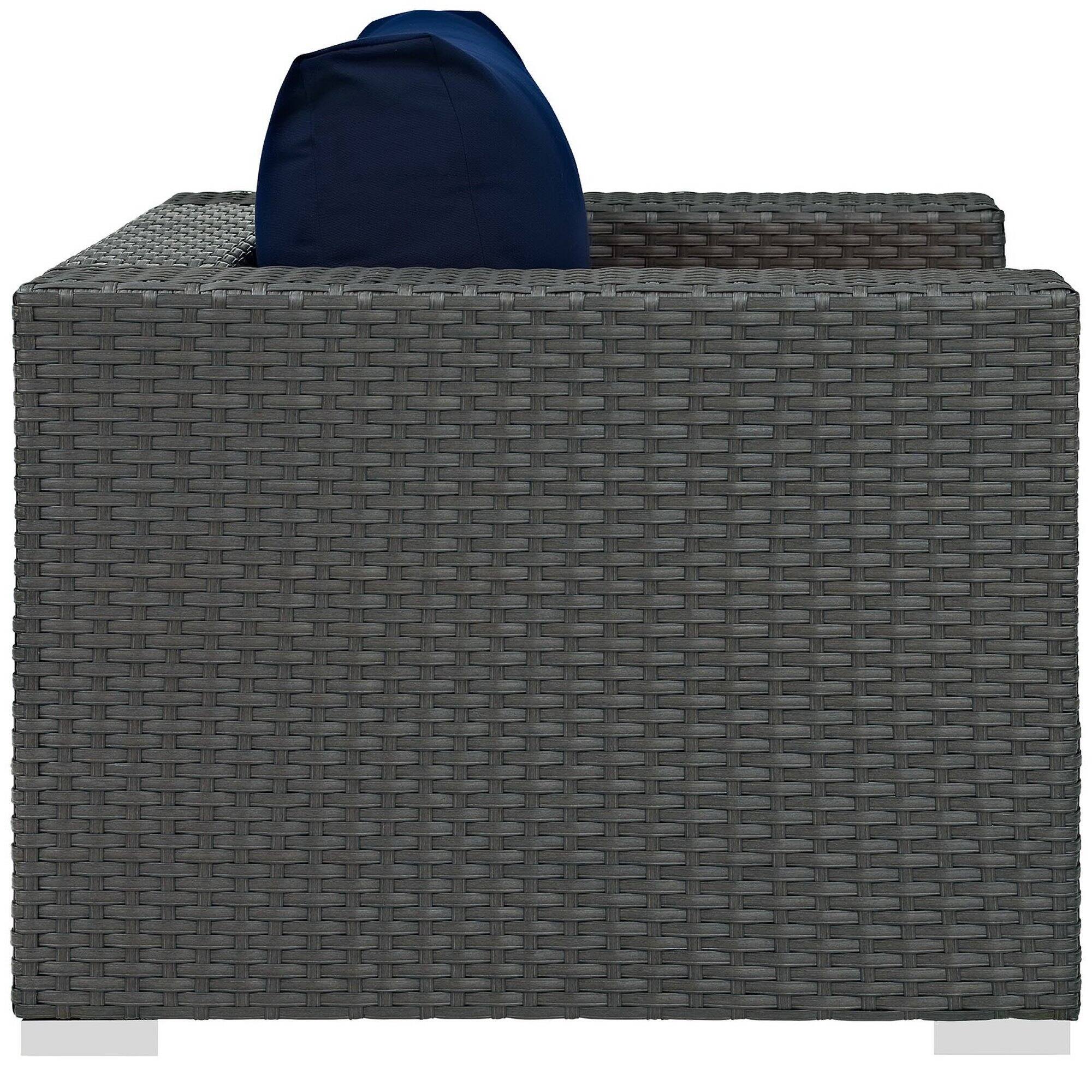 Angle. Modway - Sojourn Outdoor Patio Sunbrella® Armchair by Modway - Canvas Navy.