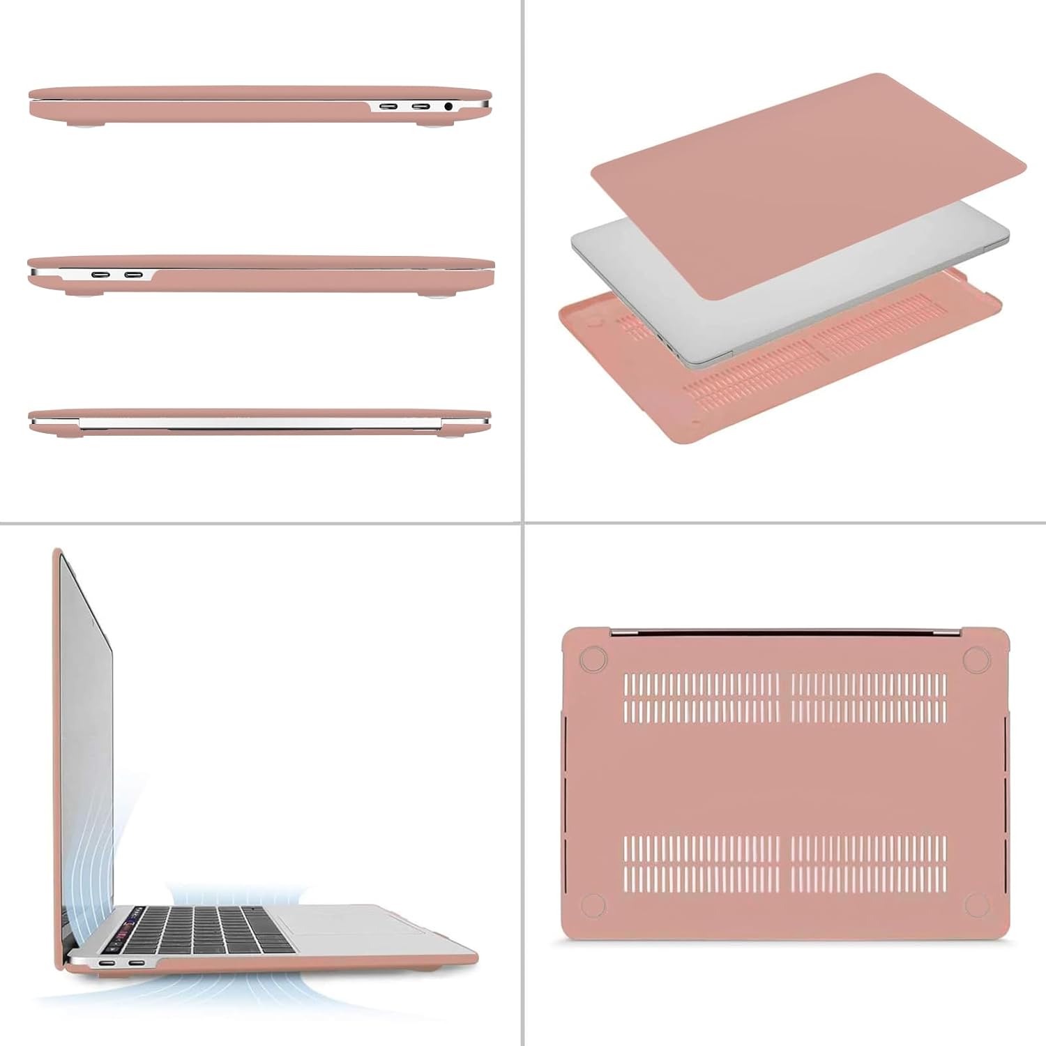 Alt View 1. mosiso - MacBook Pro 13" hard shell case with keyboard skins, screen protector and storage bag - Salmon Pink.
