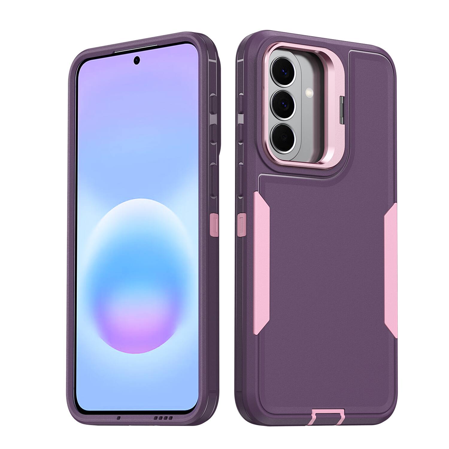Angle. UUCOVER - For Samsung Galaxy A17 5G A16/A26 Rugged Case with Lens Kickstand, Shockproof Dual Layer Cover Non-Slip Drop Protection - Purple.