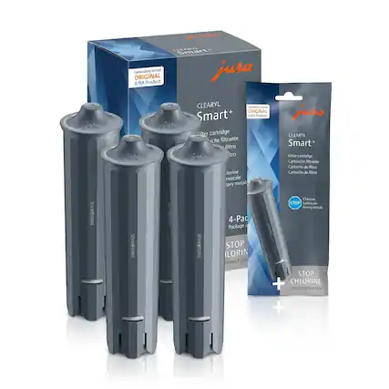 CLEARYL Smart+ filter cartridge
Laboratory tested ORIGINAL JURA Product
jura
4-Pac Package
STOP LORINE
STOP CHLORINE
Optimized Formula