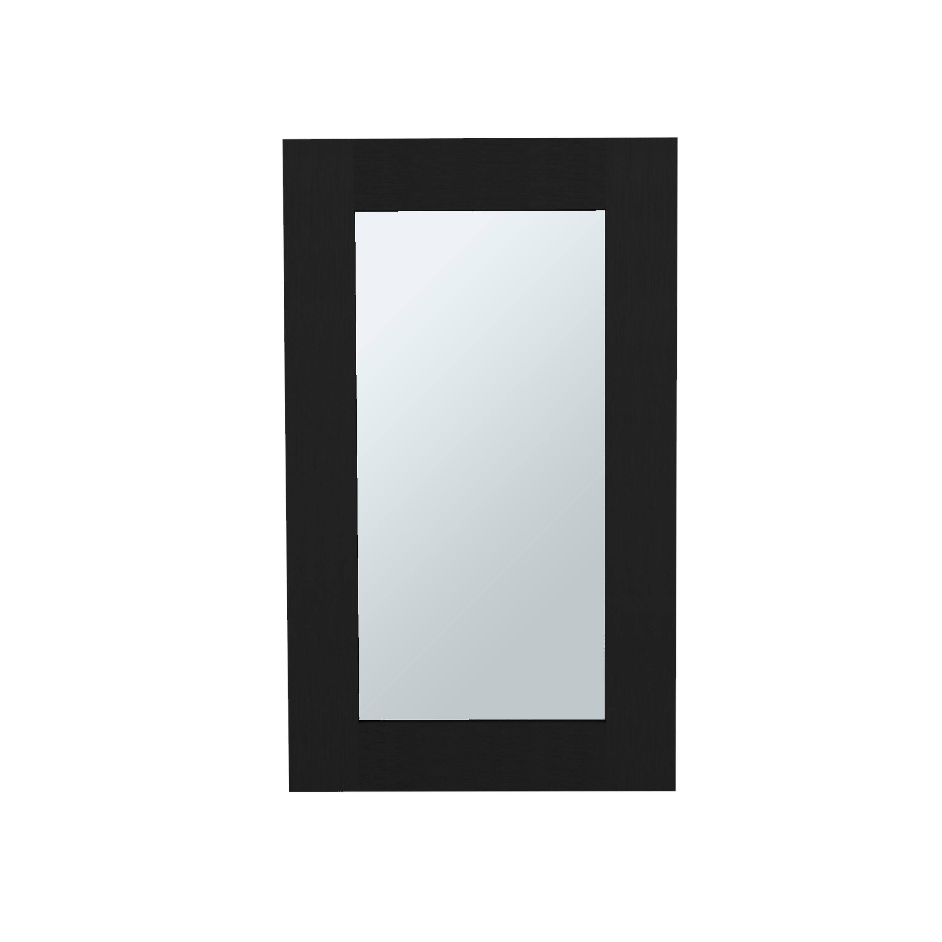 TuHome - Juno 25.7" H X 15.7" W Narrow Mirror Medicine Cabinet, One Door With Three Interior Shelves For Bathroom, Kitchen - Black Wengue