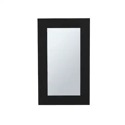 Front. TuHome - Juno 25.7" H X 15.7" W Narrow Mirror Medicine Cabinet, One Door With Three Interior Shelves For Bathroom, Kitchen - Black Wengue.