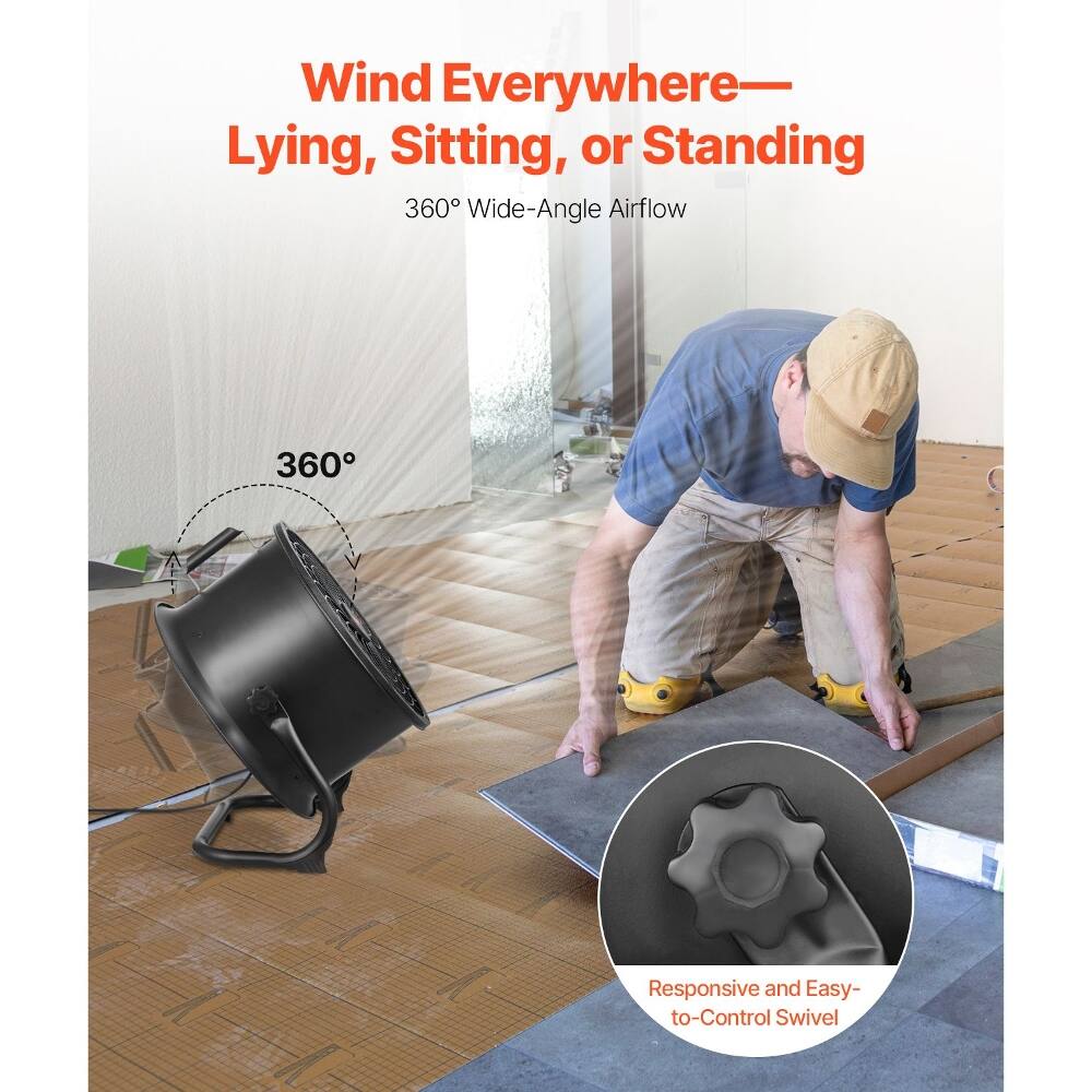 Wind Everywhere—Lying, Sitting, or Standing  
360° Wide-Angle Airflow  
360° Responsive and Easy-to-Control Swivel