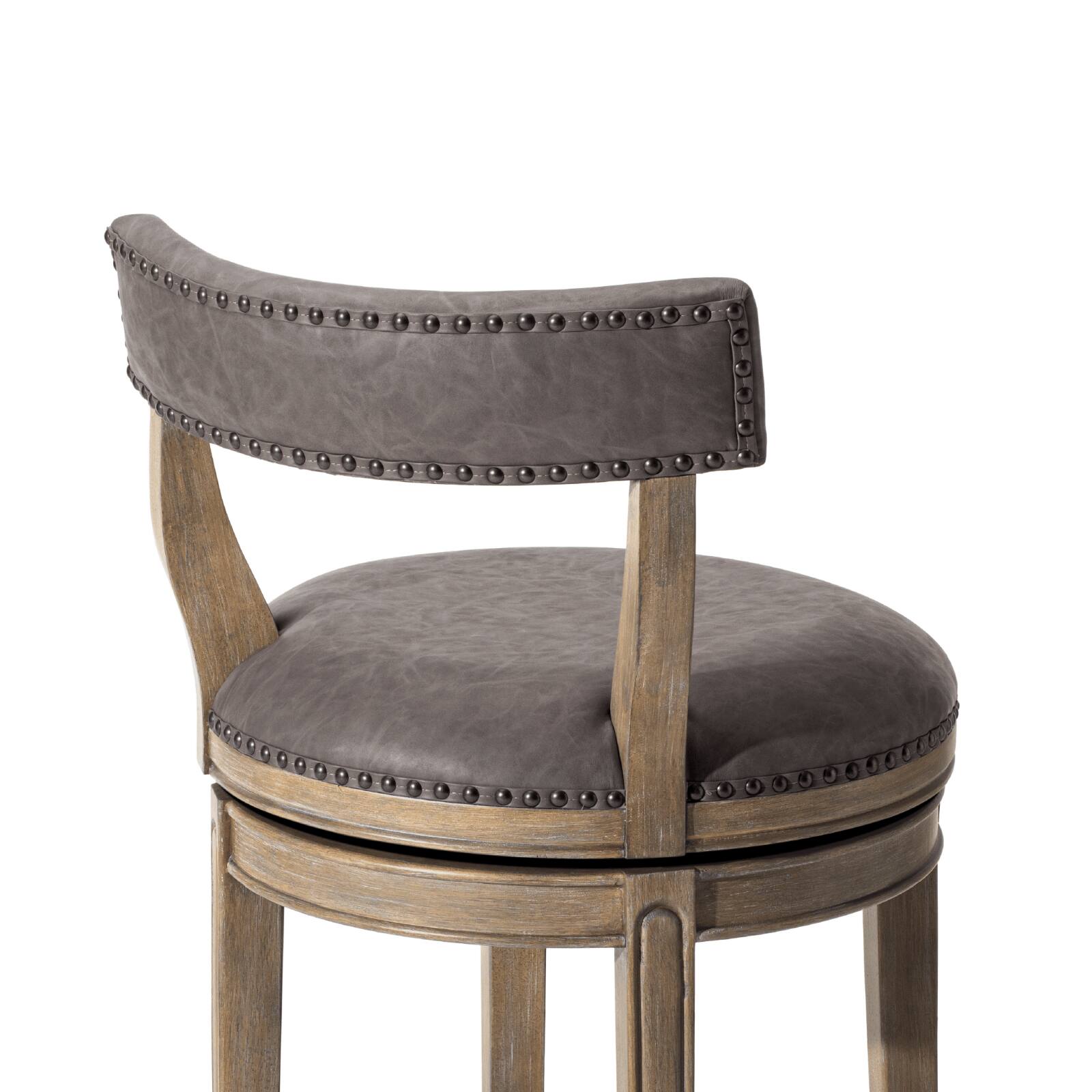 Alt View 6. Maven Lane - 31" Alexander Bar Stool in Reclaimed Oak Finish with Vegan Leather - Reclaimed Oak.