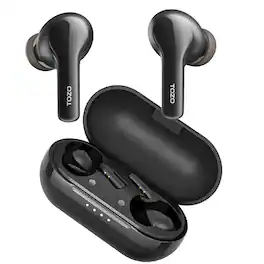 TOZO - A2 Smart Touch Control Earbuds Wireless, Powerful Bass, 20H, Clear Call, IPX5 Waterproof Earphones Bluetooth Lightweight - Black