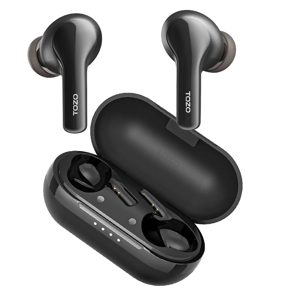 TOZO - A2 Smart Touch Control Earbuds Wireless, Powerful Bass, 20H, Clear Call, IPX5 Waterproof Earphones Bluetooth Lightweight - Black