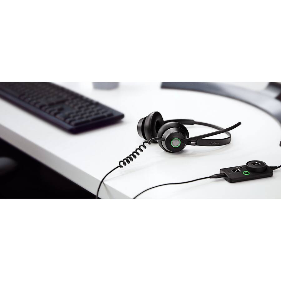 Alt View 4. Jabra - Jabra Engage 50 Stereo - Stereo - USB Type C - Wired - 32 Ohm - 20 Hz to 20 kHz - Over-the-head - Binaural - Supra-aural - Red.