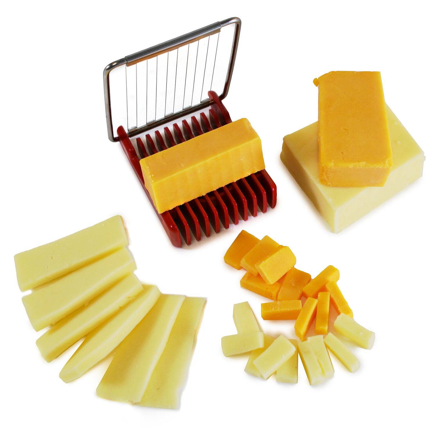 Alt View 3. Norpro - Dual Sided Flip N' Slice Mushroom, Egg, Cheese, and Butter Slicer, Red - Red.