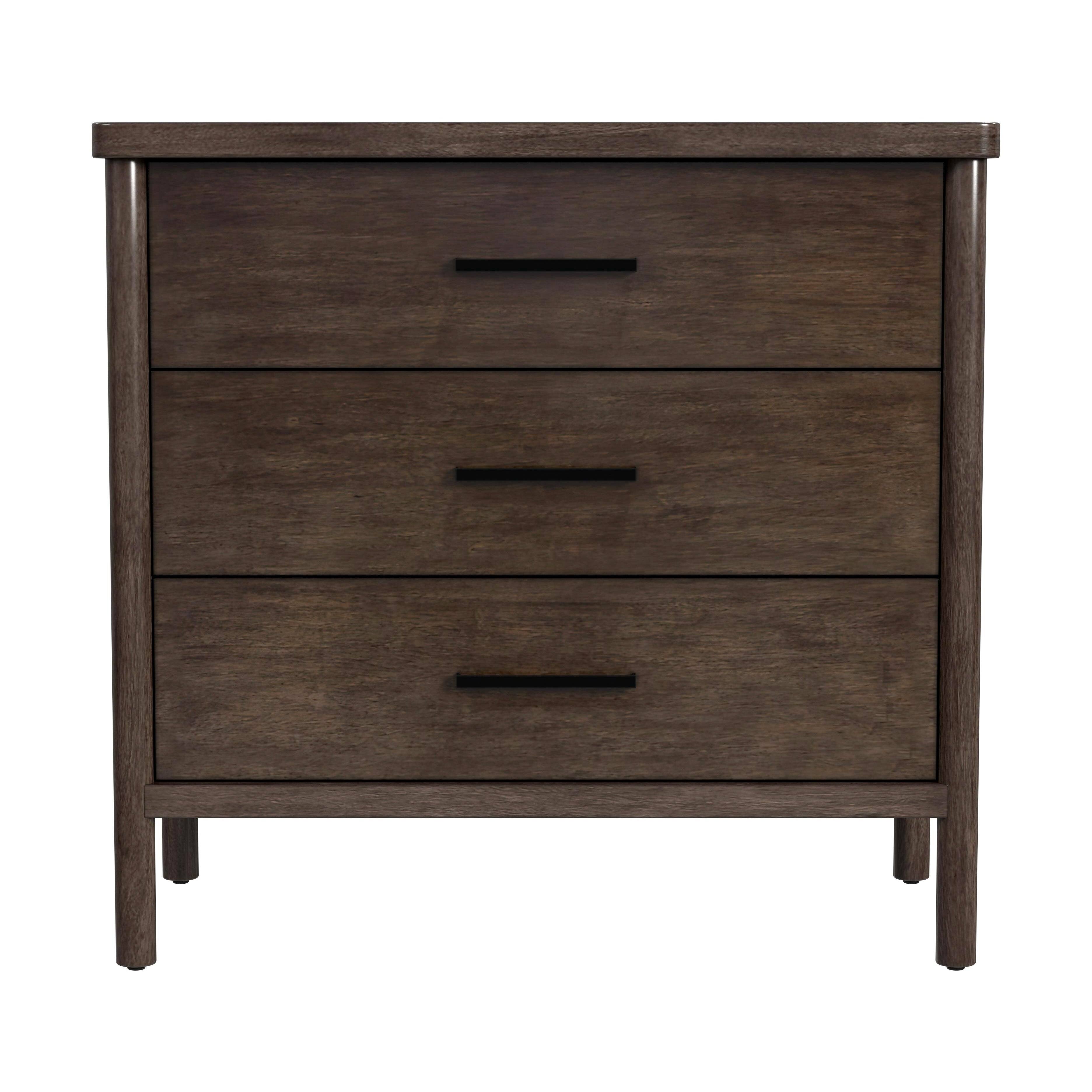 Alt View 3. Butler Specialty - Lennon 34 in. W Rectangular Wood 3 Drawer Rounded Leg Dresser - Brown.