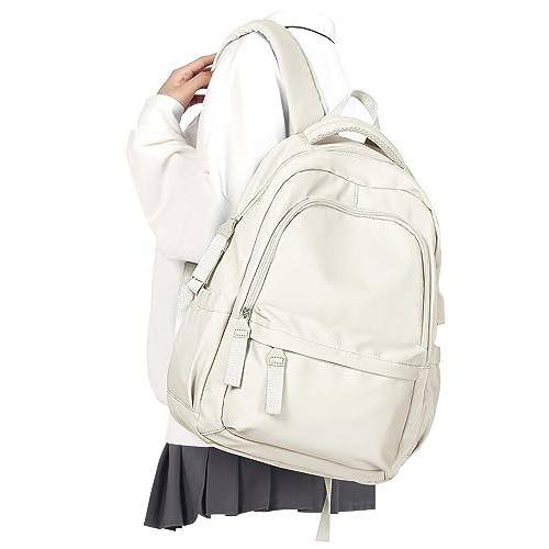 Cozy Serene - Small Backpack For School Aesthetic Lightweight Travel Daypack Simple Cute Women Men College High Bookbag Fit 14 Inch - A1-beige