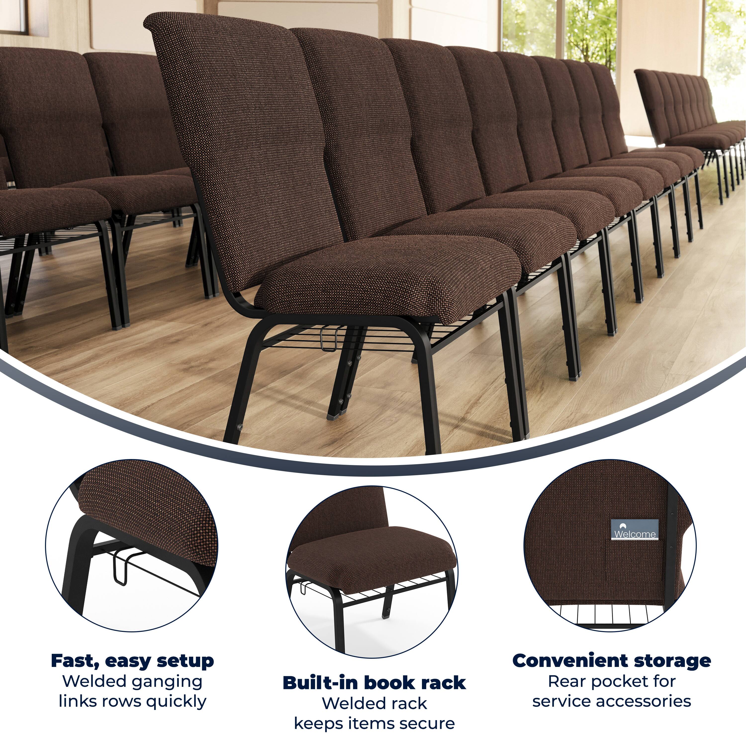 Welcome

Fast, easy setup  
Welded ganging links rows quickly

Convenient storage  
Built-in book rack  
Rear pocket for service accessories keeps items secure