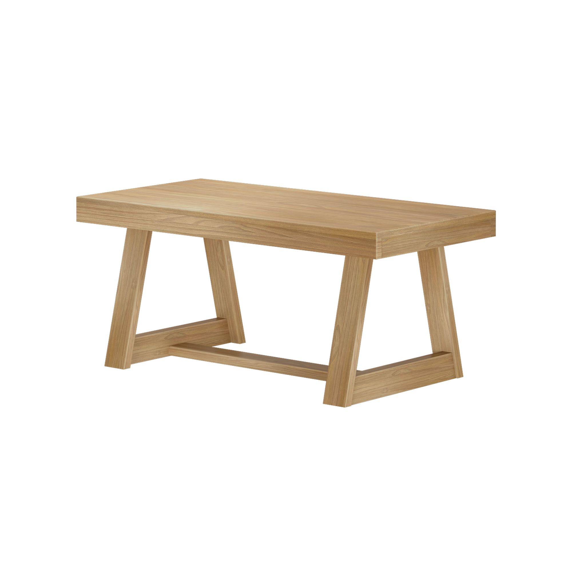 Alt View 2. Plank+Beam - Classic Rectangular Coffee Table (40in x 20in / 1020mm x 510mm), Blonde Wirebrush - Blonde Wirebrush.