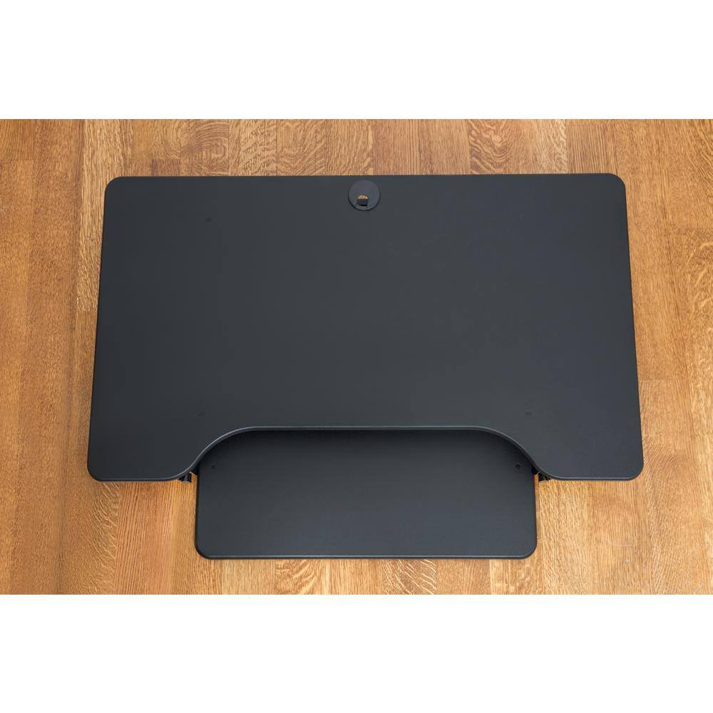 Alt View 1. Rocelco - 40" Height Adjustable Standing Desk Converter with AC Outlet - Black.