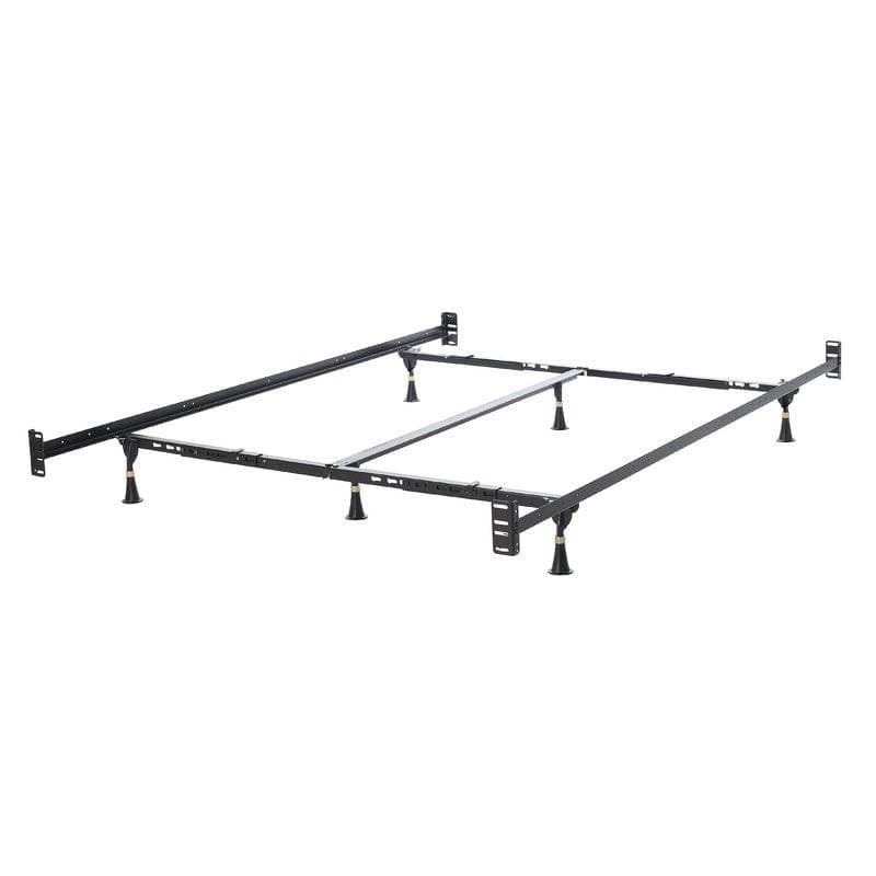 Hivvago - Queen/King Adjustable Metal Bed Frame with Headboard Footboard Brackets - Black