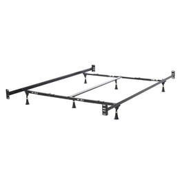 Hivvago - Queen/King Adjustable Metal Bed Frame with Headboard Footboard Brackets - Black