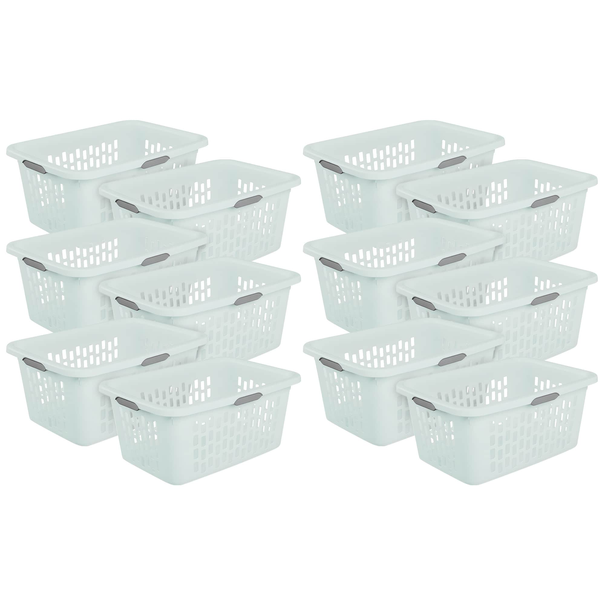 Sterilite - Laundry Basket, 2 Bushel Plastic Hamper with Handles, 12 Pack - Mint