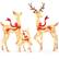 Front. Costway - Costway 3 PCS Large Lighted Christmas Reindeer Family with 440 LED Lights & Bows Buck - Yellow.