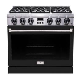 Magic Chef - 36" Gas Range + Black Door - Black