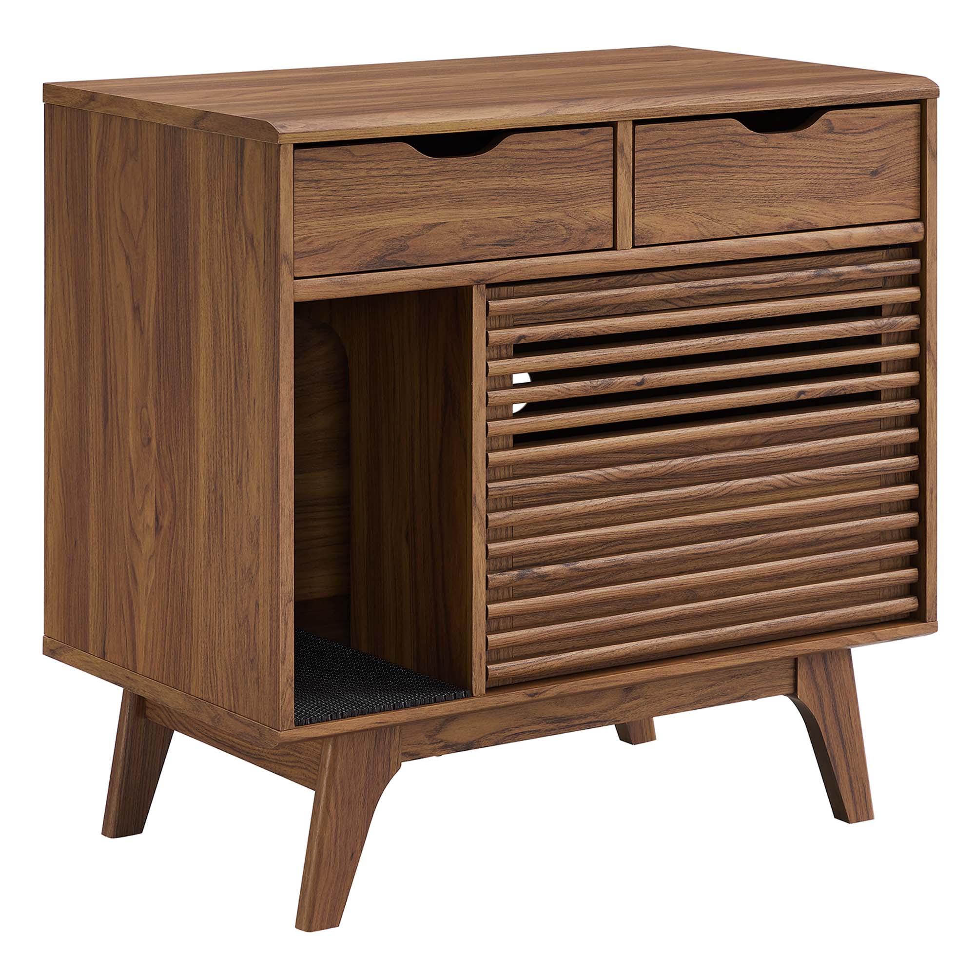 Angle. Modway - Render Cat Cabinet by Modway - Walnut.