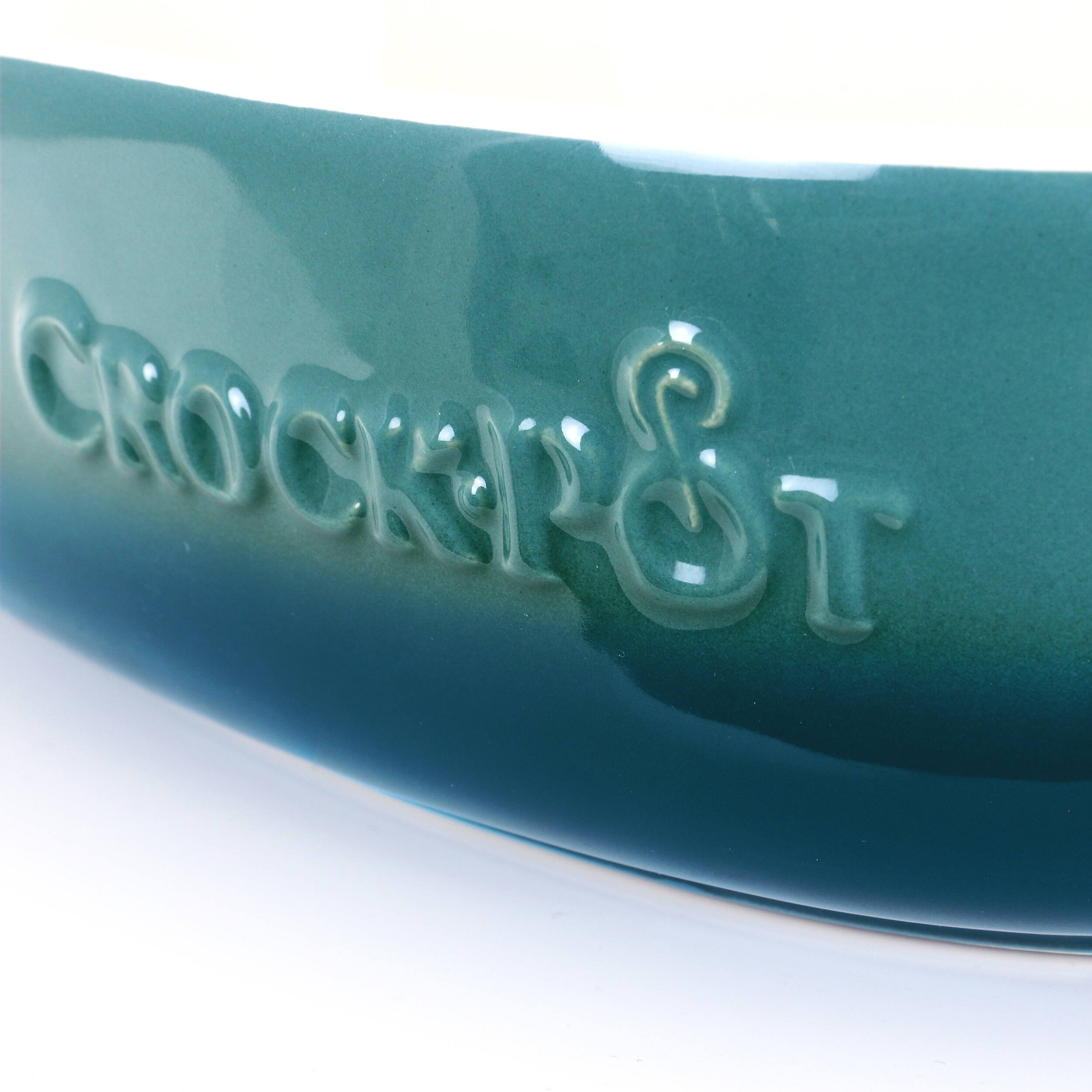 Alt View 3. Crock-Pot - Crock Pot Artisan 2.5 Quart Oval Stoneware Casserole in Gradient Teal - Gradient Teal.