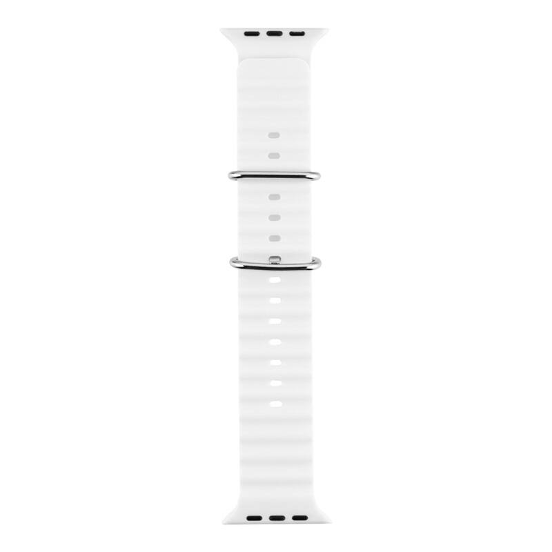 Alt View 1. Echelon - Echelon ComfyFit Silicone Strap for Apple Watch 45mm - White - White.
