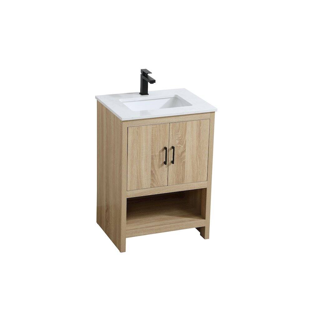 Alt View 2. Elegant Kitchen and Bath - Ira 24 Inch Single Bathroom Vanity In Mango Wood - Mango Wood.