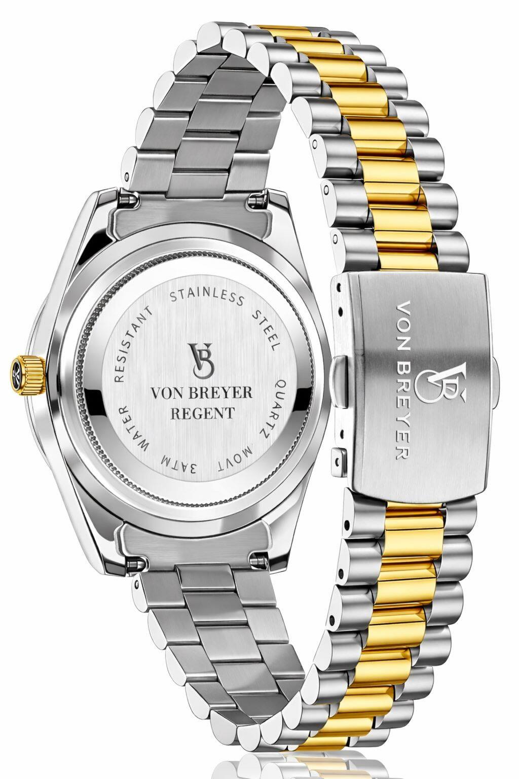 STAINLESS RESISTANT STEEL B VON BREYER WATER REGENT QUARTZ MOVT VON B BREYER