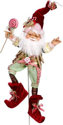 Front. Mark Roberts - Mark Roberts Christmas North Pole Lollipop Elf, Small - 14" - Red.