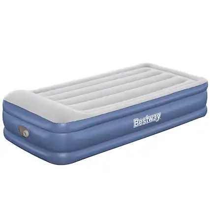 Front. Bestway - Tritech Air Mattress: Twin 18" Built-in AC Pump - Multicolored.