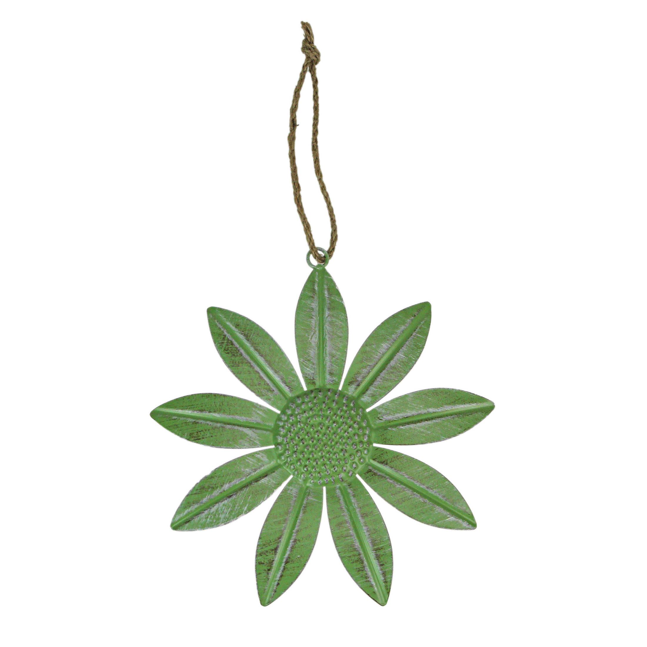 Alt View 2. Special T Imports - 9 Inch Red Yellow Green Metal Flower Wall Hanging Sculpture Home Decor Art Set of 3 - Multicolored.