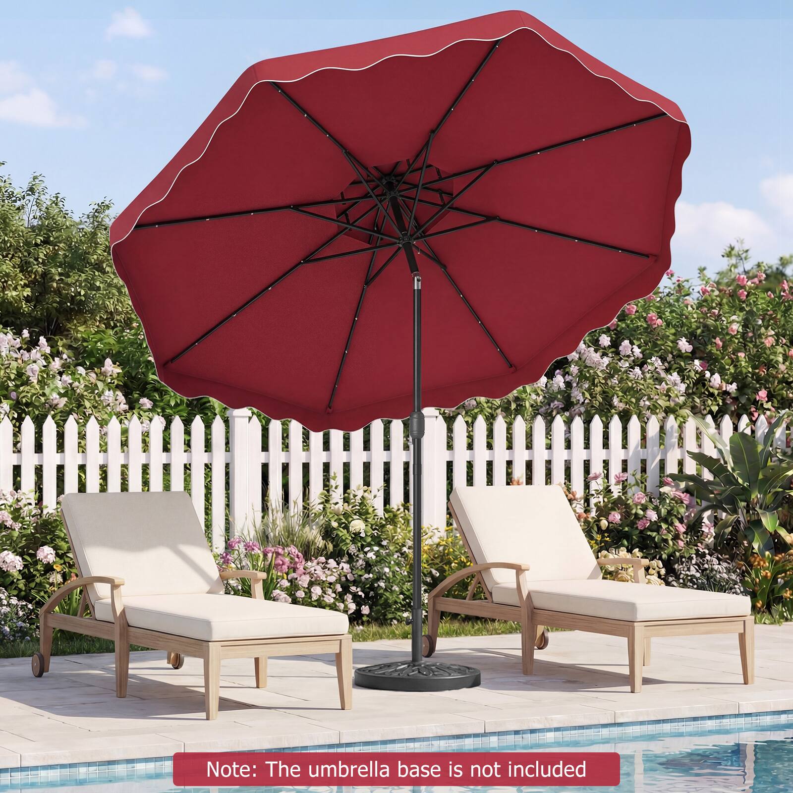 Note: The umbrella base is not included