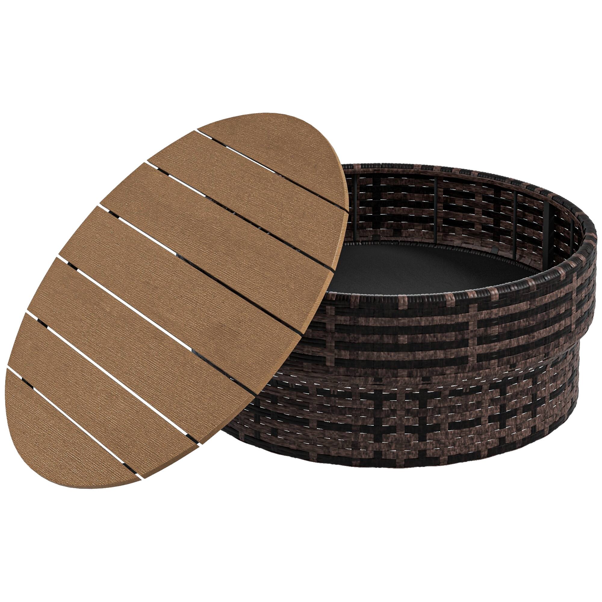 Alt View 8. Outsunny - 8 Piece Patio Furniture Set with 4 Rattan Sofa Chairs & 4 Tables, Outdoor Conversation Set with Storage & Umbrella Hole - Mixed-brown.