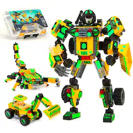 JitteryGit - Robot 3 in 1 STEM Building Glow in the Dark Toy