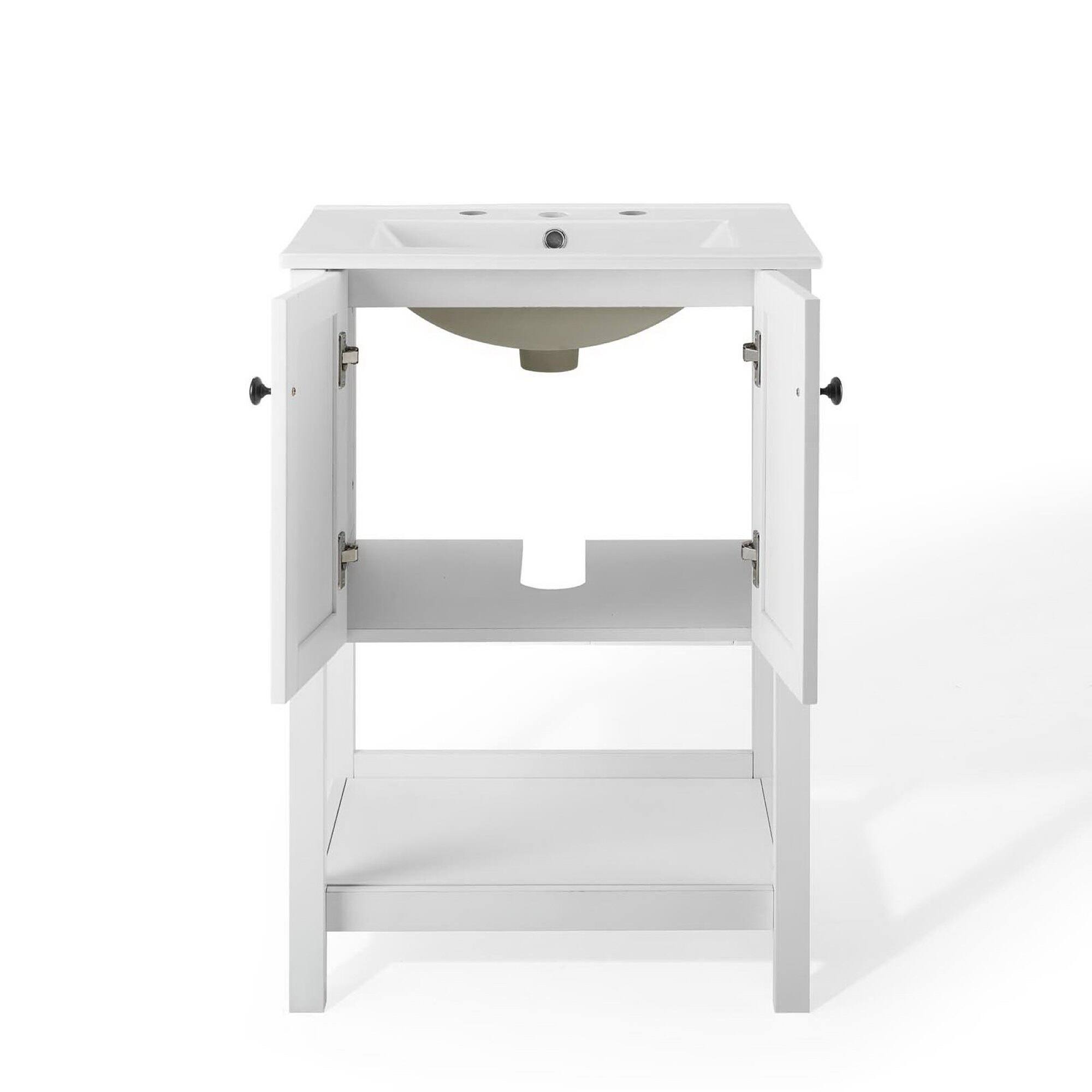 Alt View 6. Modway - Steam Bathroom Vanity Basin Included - White White.