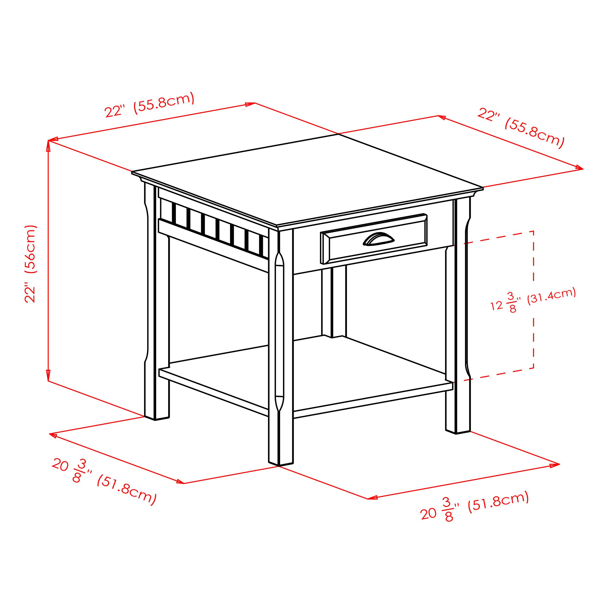 22" (55.8cm)  
22" (55.8cm)  
22" (56cm)  
12" (31.4cm)  
20 3/8" (51.8cm)  
20 3/8" (51.8cm)