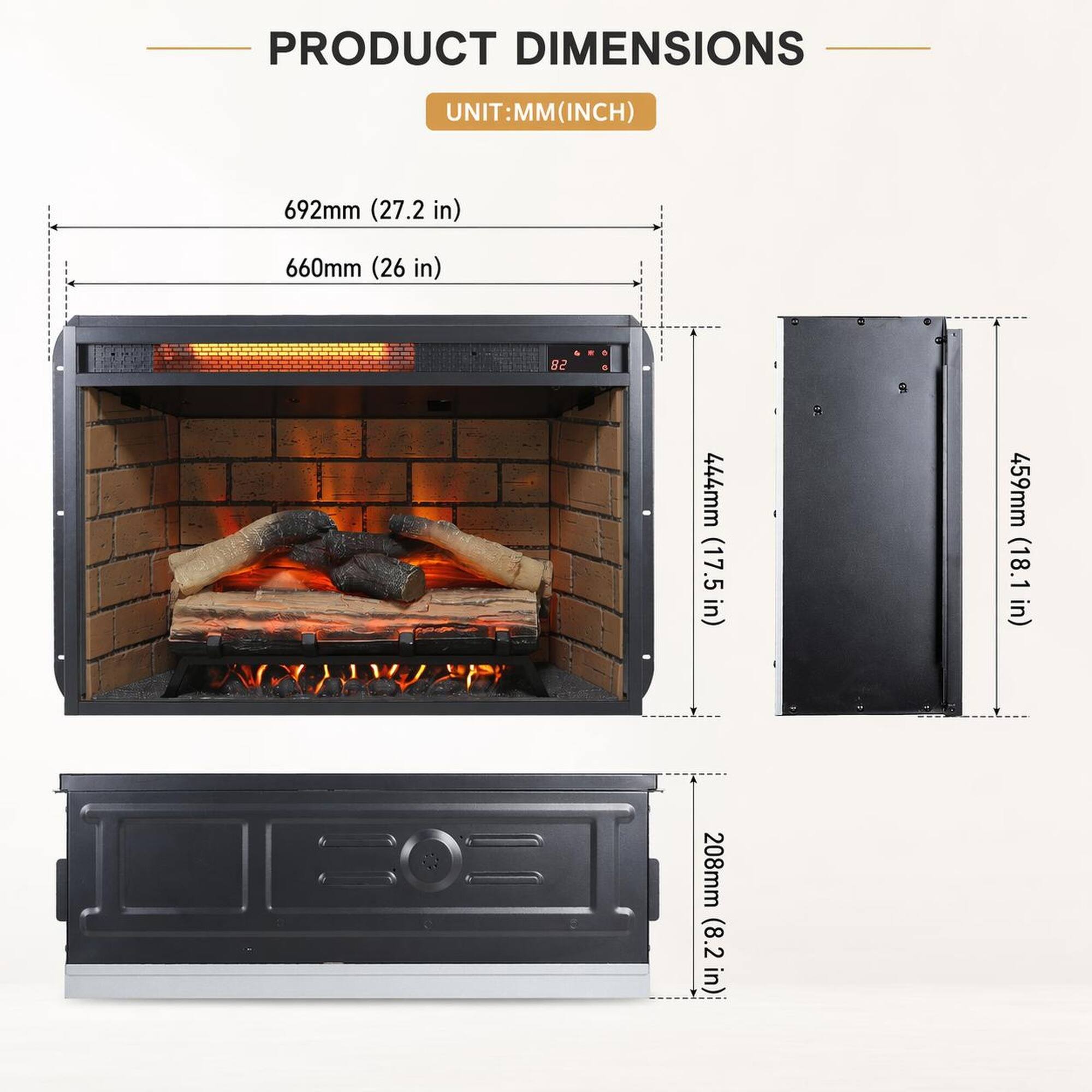 PRODUCT DIMENSIONS  
UNIT: MM (INCH)  
692mm (27.2 in)  
660mm (26 in)  
444mm (17.5 in)  
459mm (18.1 in)  
208mm (8.2 in)