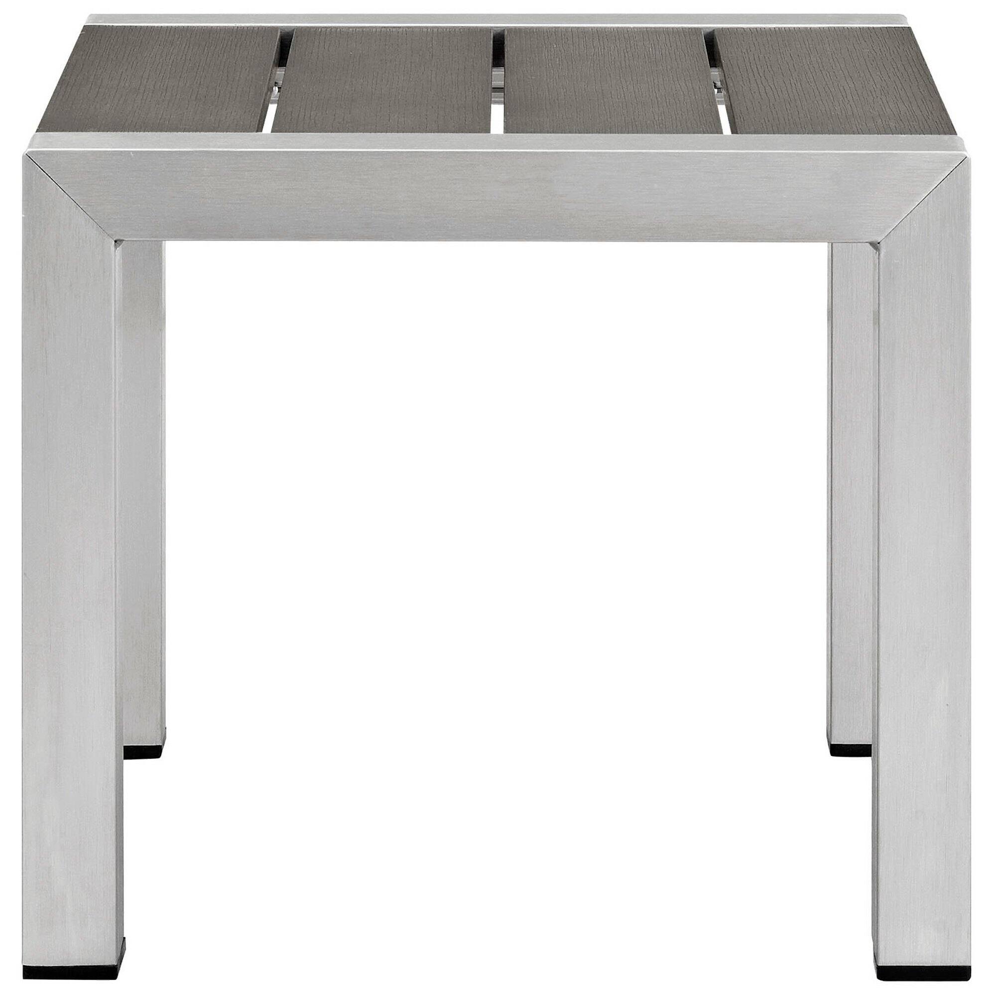 Alt View 1. Modway - Shore 3-Piece Outdoor Patio Aluminum Set - Two Chairs and Side Table - Silver Gray.