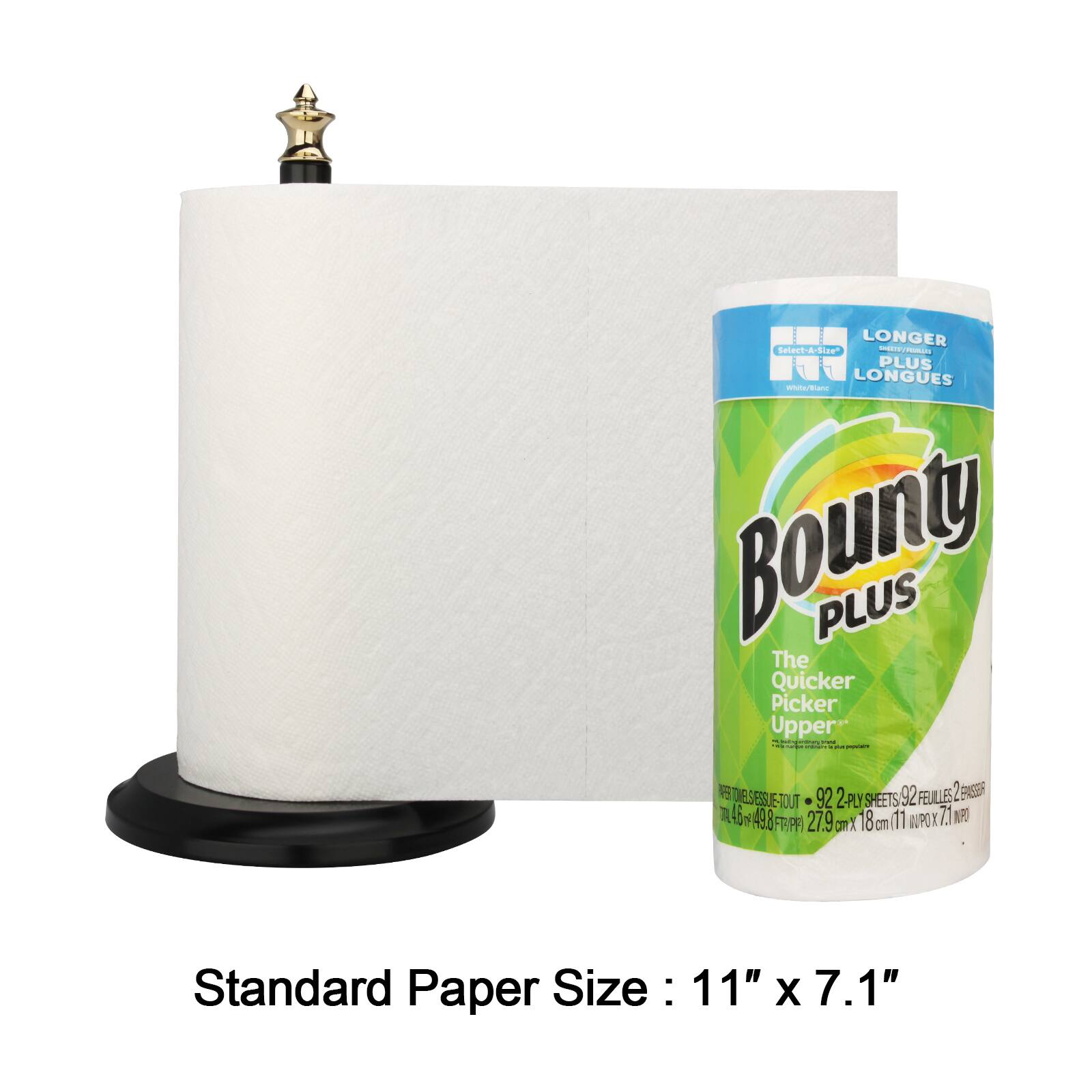 LONGER PLUS LONGUES  
Bounty PLUS  
The Quicker Picker Upper  
OIESSUE-TOUT DIESSUE  
92 SHEETS 92 FEUILLES  
2 ENSER STOUT  
45 49.8 27.9 18  
8cm(11 11 APO Z.1 PO FP)  
cmX cm  
Standard Paper Size: 11" X 7.1"
