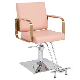 Winado - Professional Hydraulic Barber Chair Heavy Duty 330lbs Capacity Salon Swivel Styling Chair w/Anti-slip Footrest for Salon - Pink