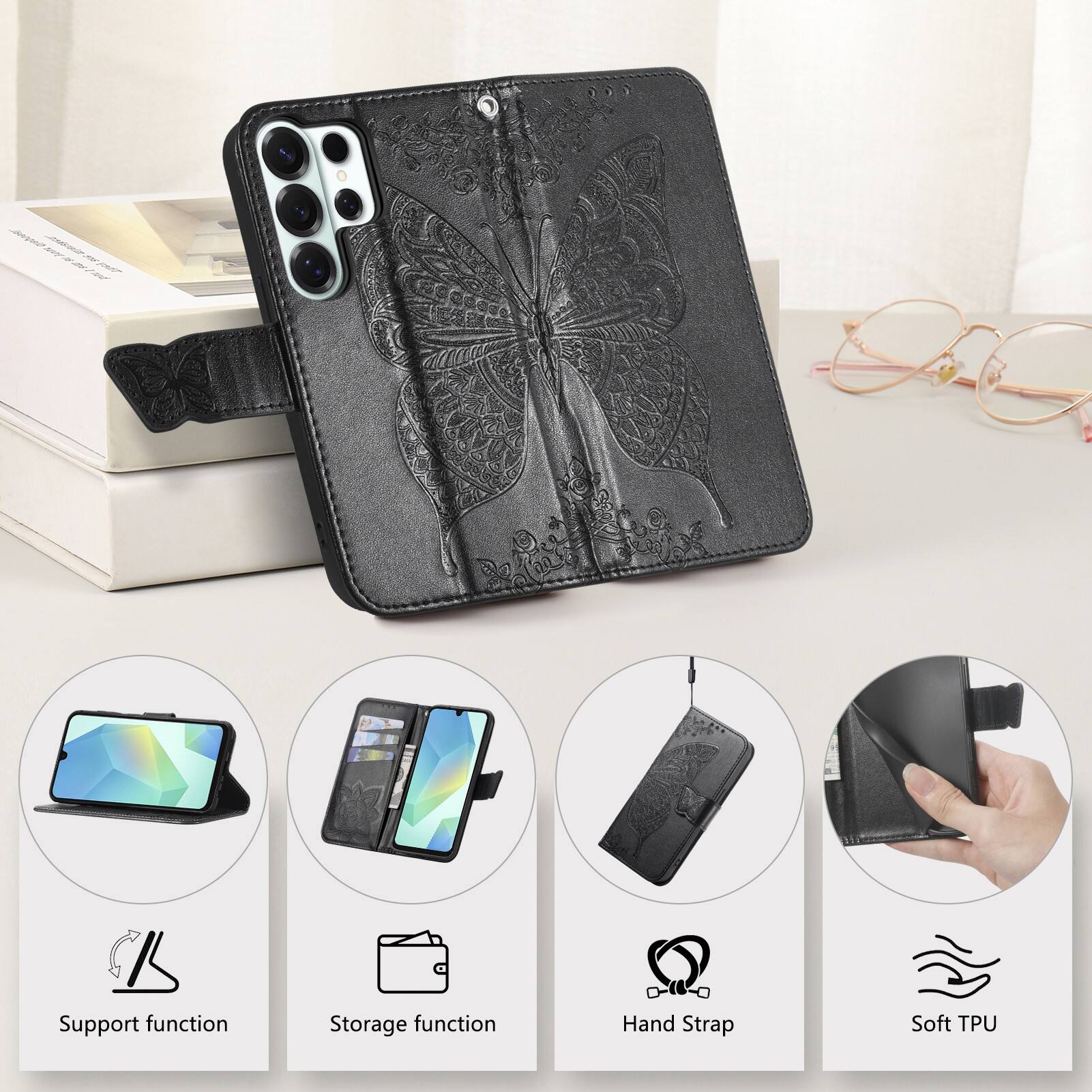 Support function  
Storage function  
Hand Strap  
Soft TPU