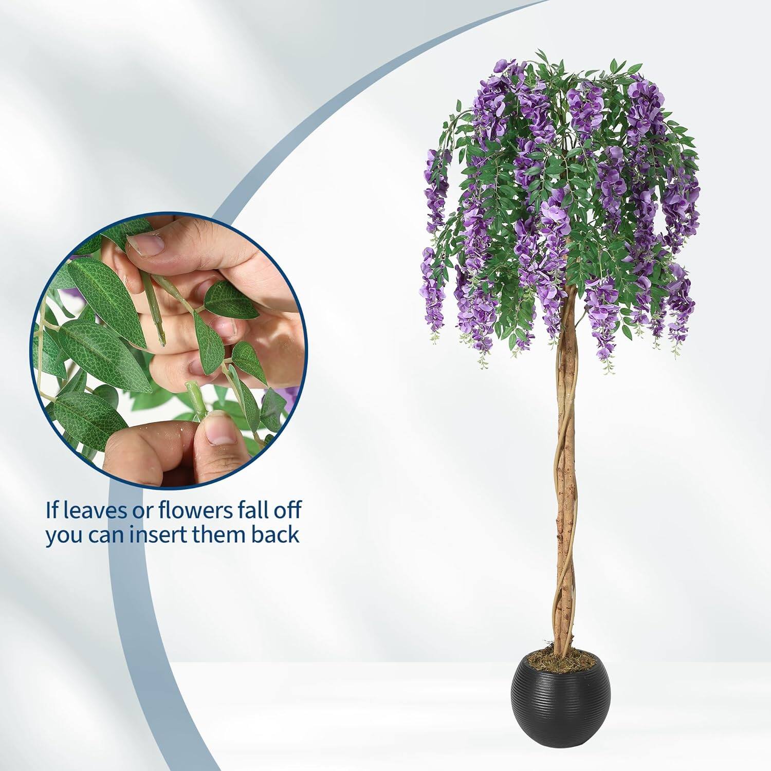 If leaves or flowers fall off, you can insert them back.