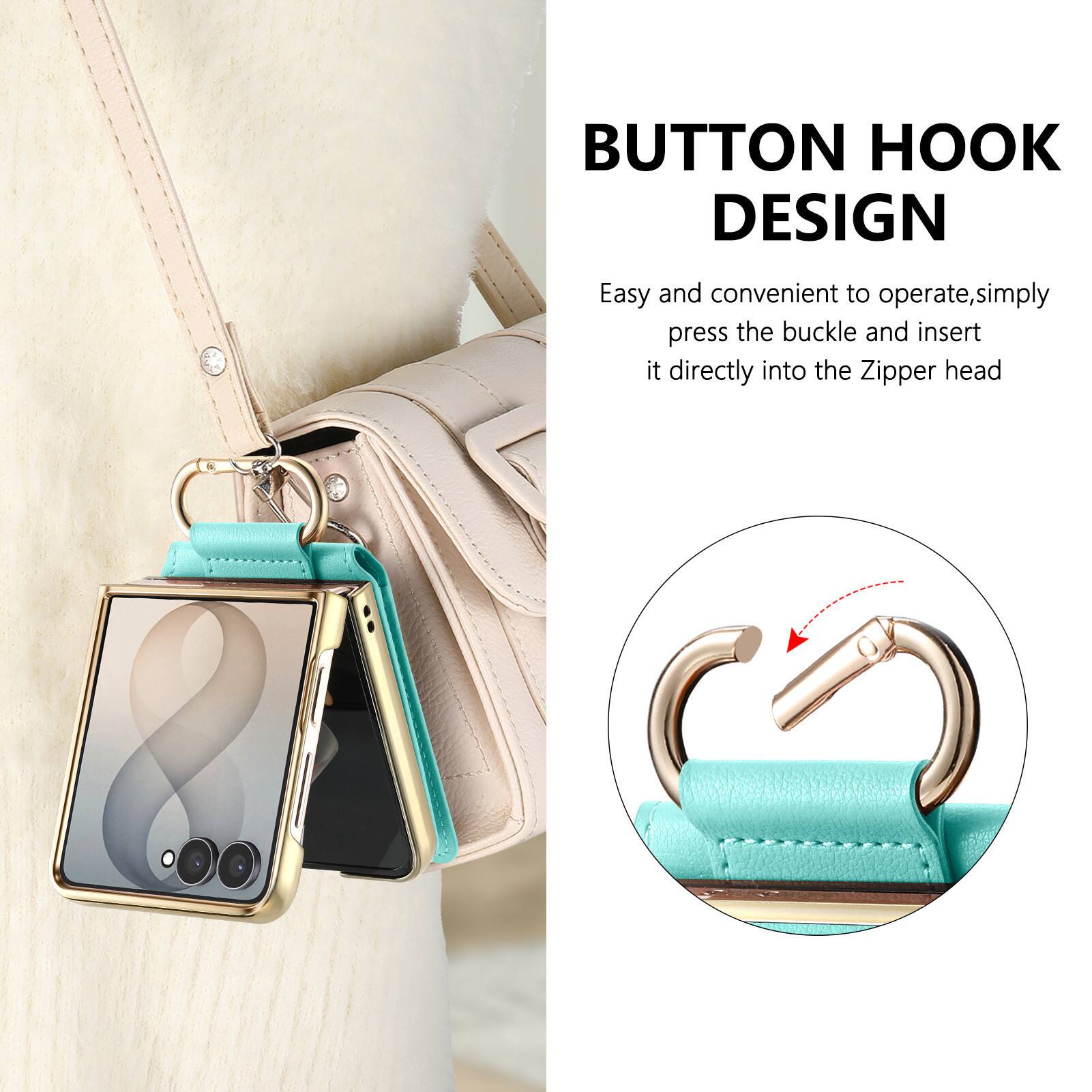 BUTTON HOOK DESIGN

Easy and convenient to operate, simply press the buckle and insert it directly into the Zipper head